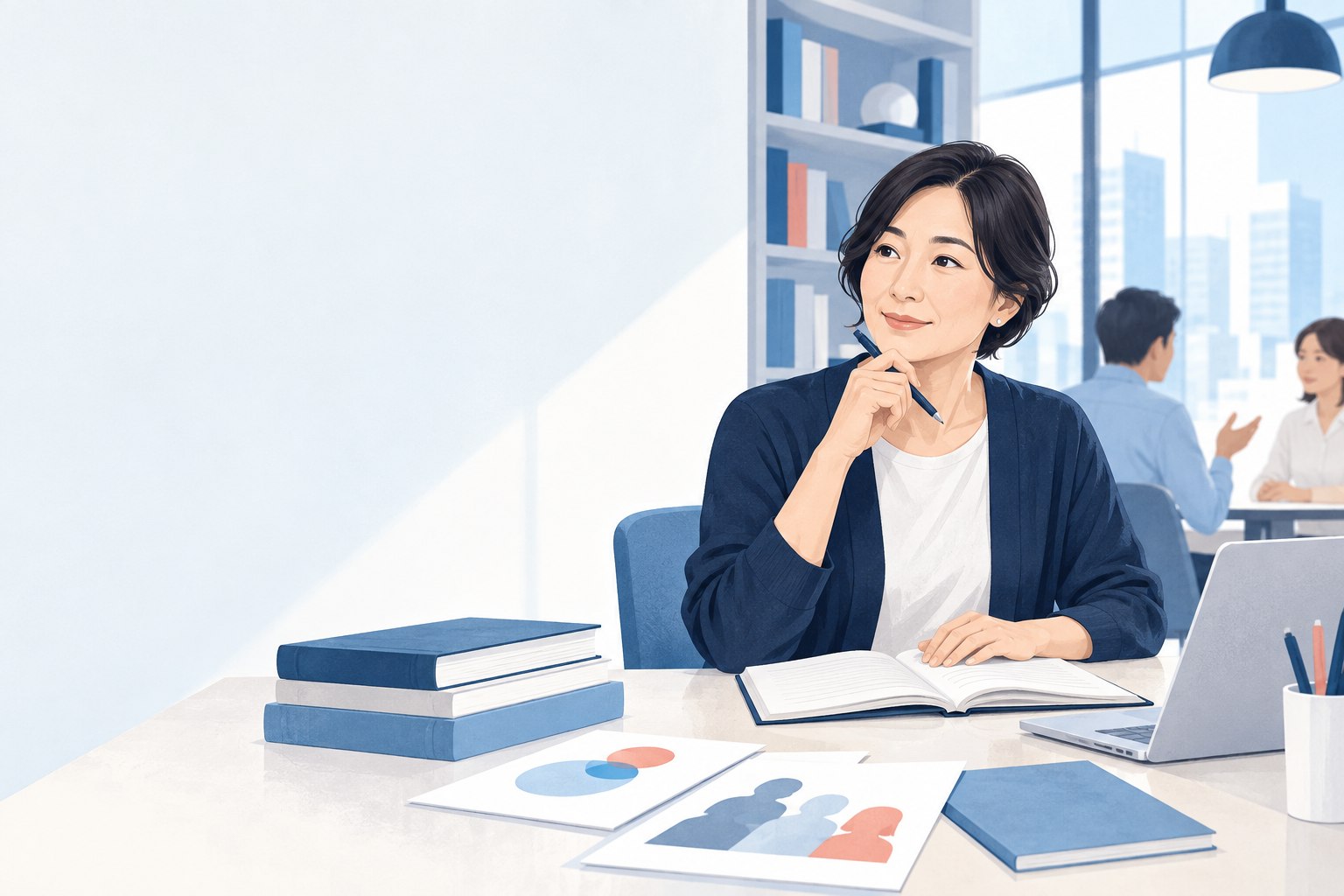知識を整理しながら学ぶ人のイメージ